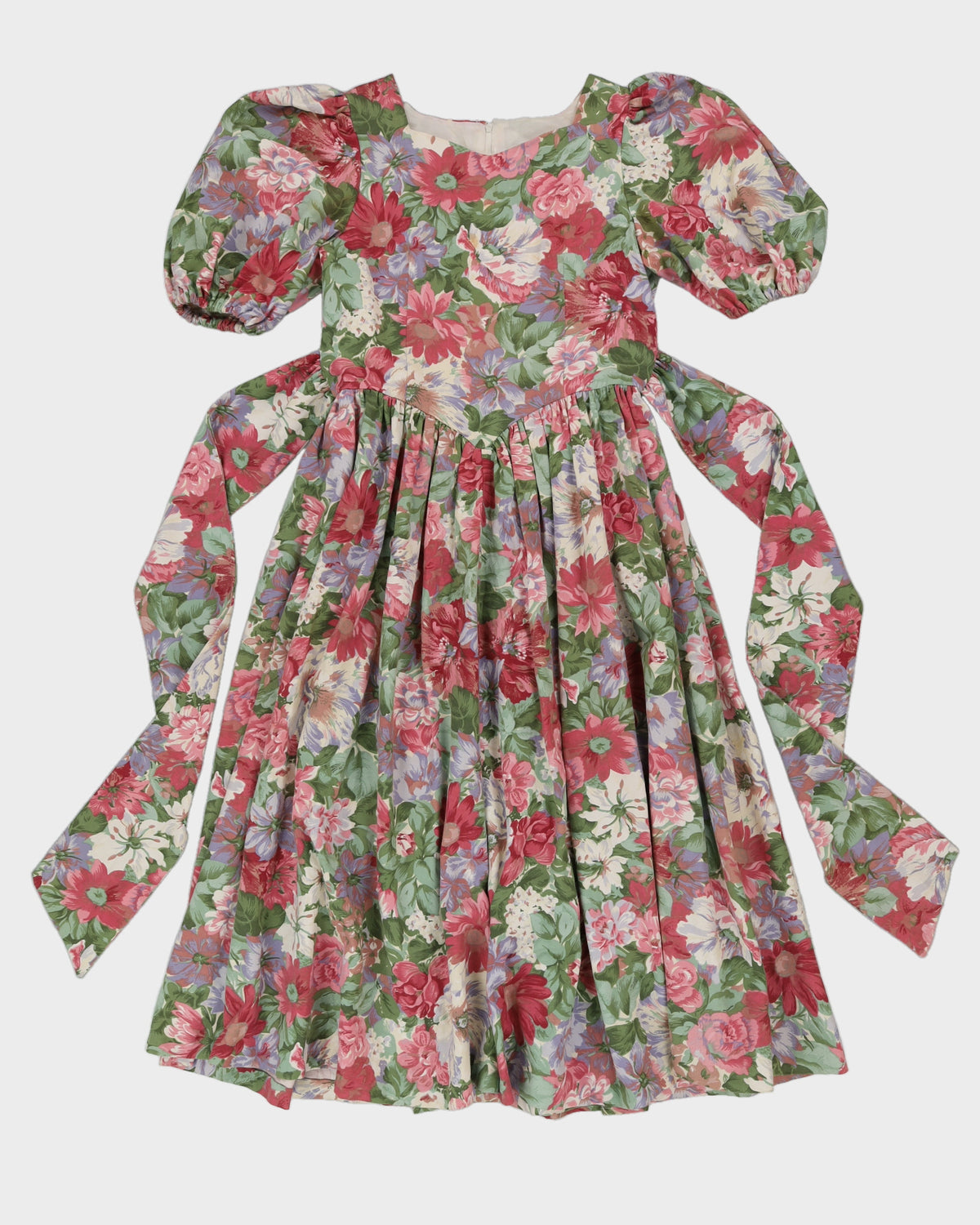1980s Handmade Floral Dress - S
