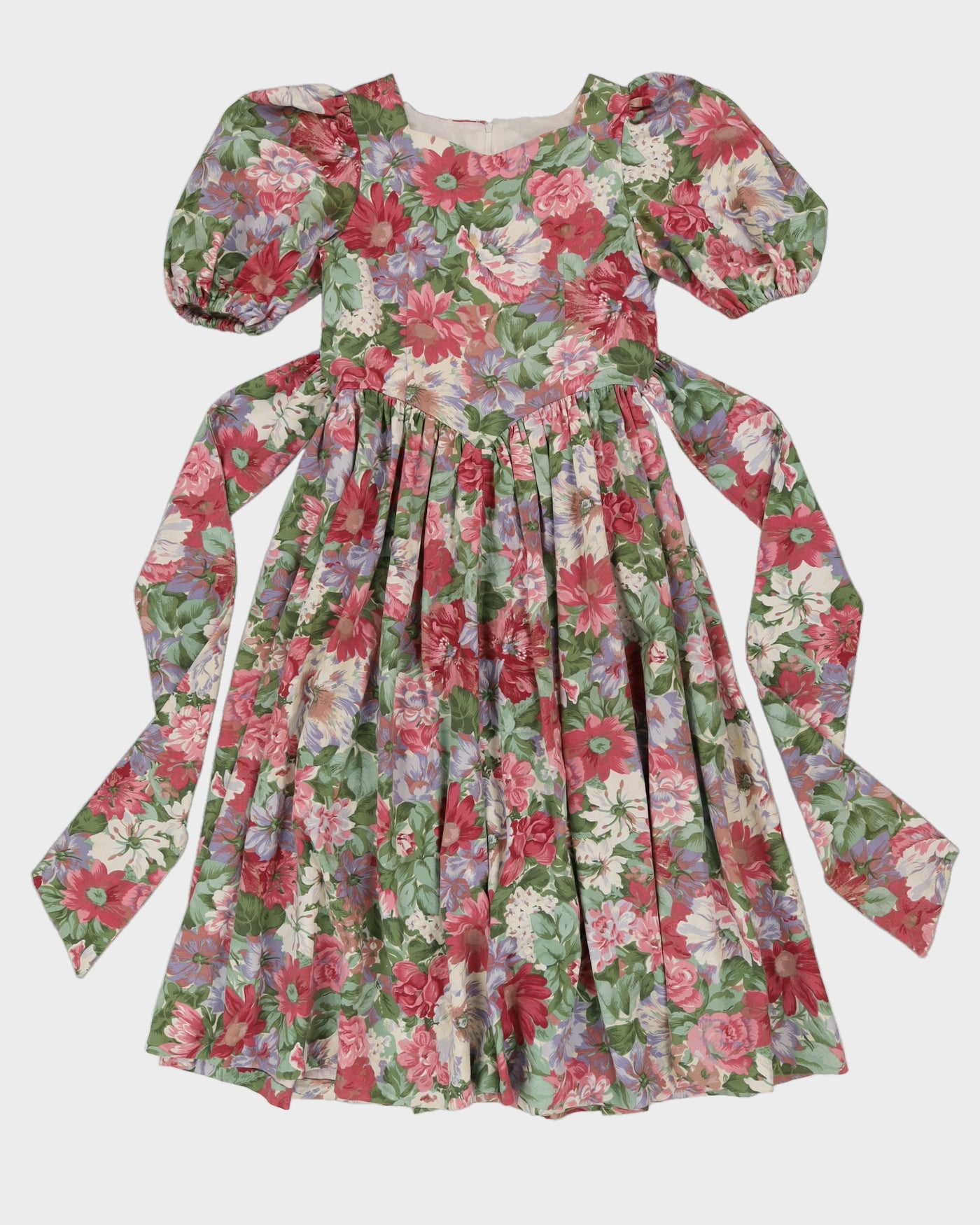 1980s Handmade Floral Dress - S