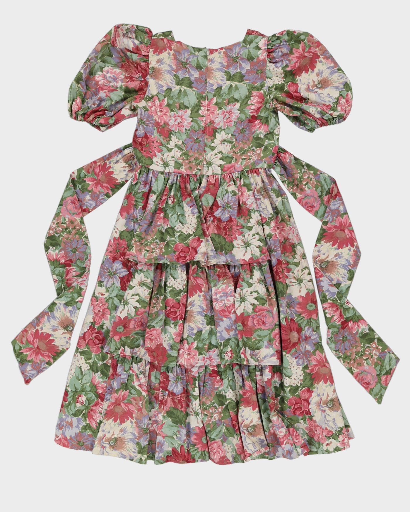 1980s Handmade Floral Dress - S