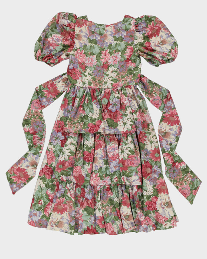 1980s Handmade Floral Dress - S