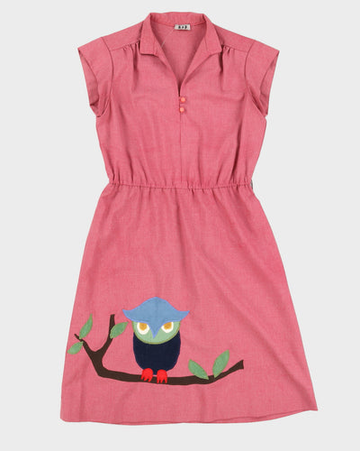 1980s Owl Print Dress - S