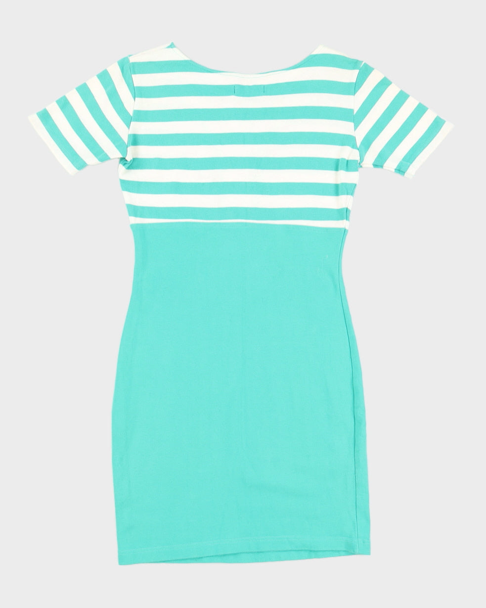 1980s Button Up Striped Dress - S