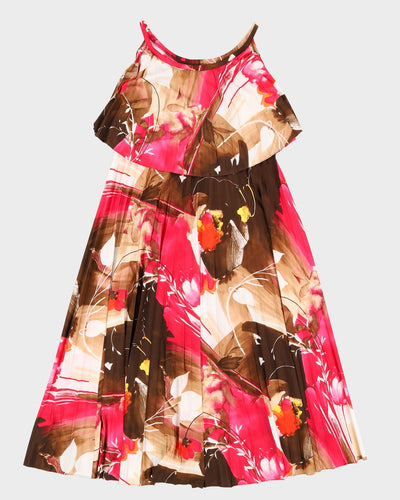 1970s Floral Pattern Dress - S