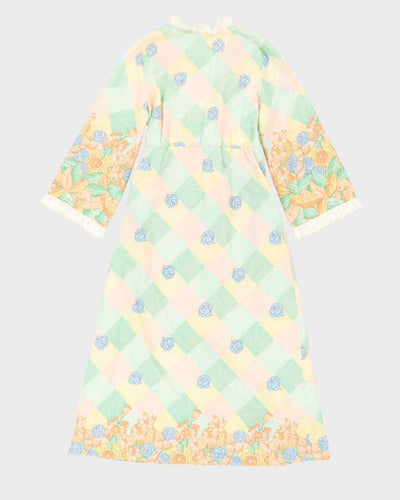 1970s Floral Wrap Dress - S