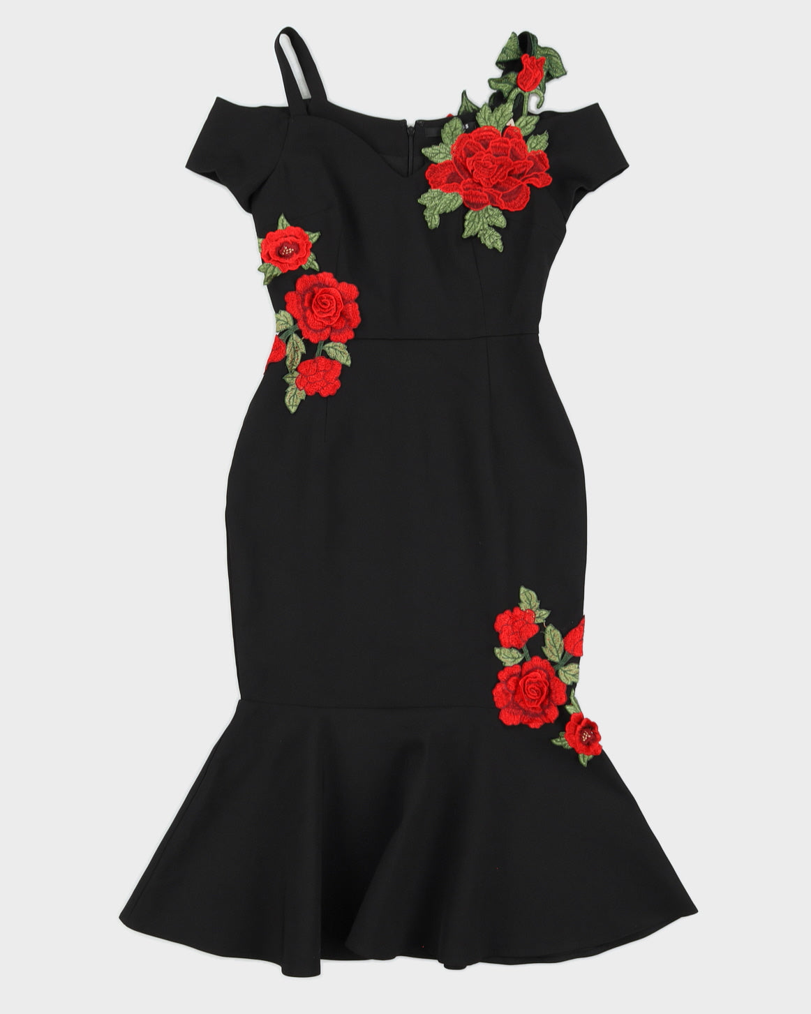 Guess Black Roses Mermaid Dress - XS
