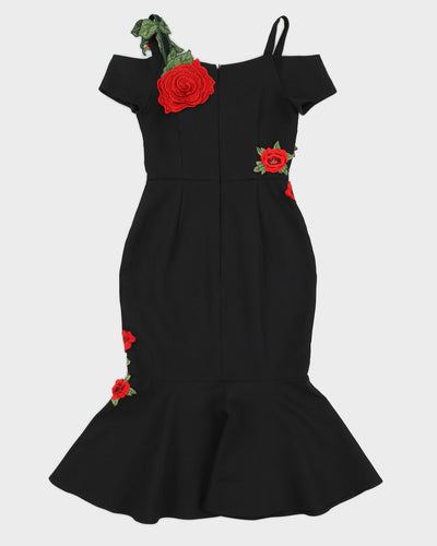 Guess Black Roses Mermaid Dress - XS
