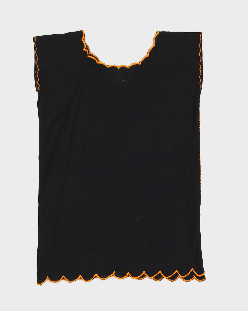 Black Embroidered Shift Dress - M