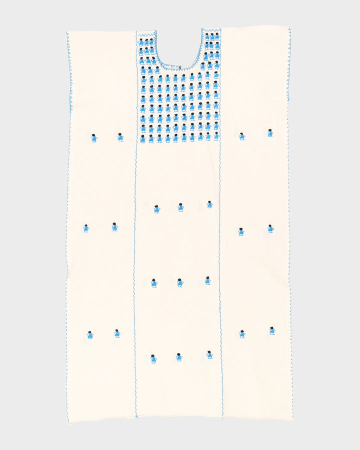 Cream Embroidered Midi Dress - L / XL