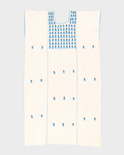 Cream Embroidered Midi Dress - L / XL