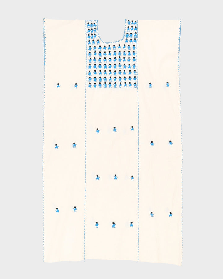 Cream Embroidered Midi Dress - L / XL