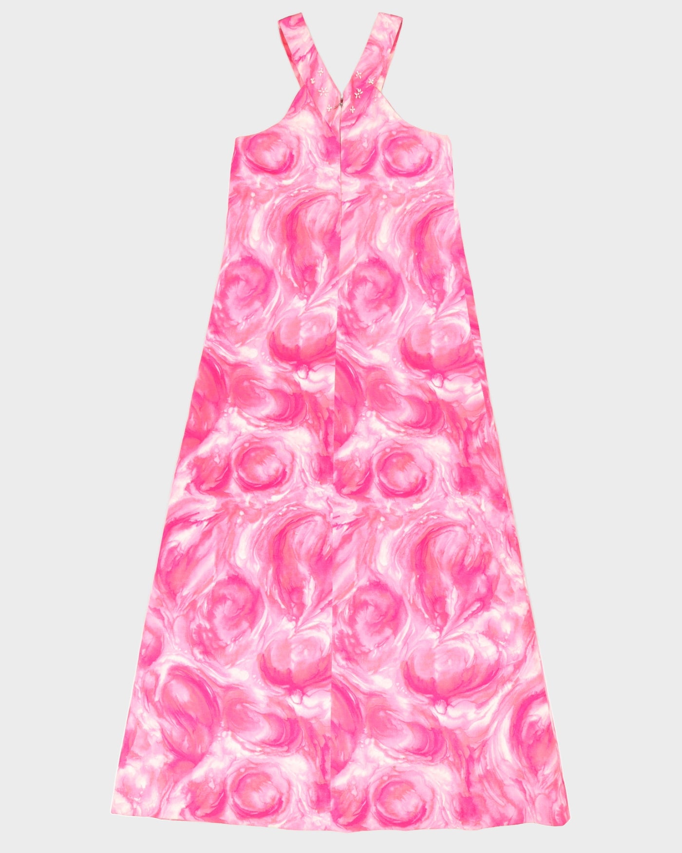 Vintage 1970s Pink A-Line Maxi Dress - S