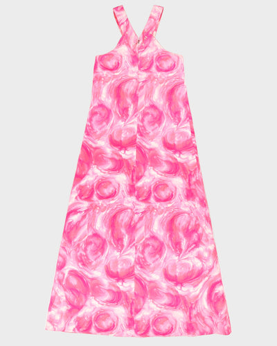 Vintage 1970s Pink A-Line Maxi Dress - S
