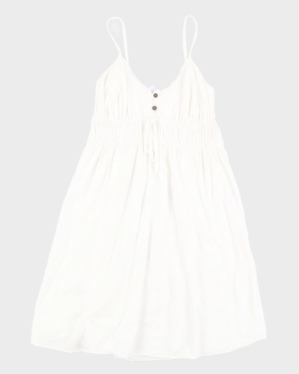 White Cotton Summer Dress - XS