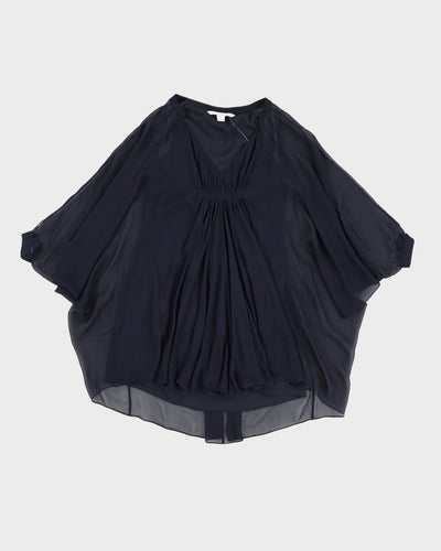 Diane Von Furstenberg Navy Silk Tunic - XS/S