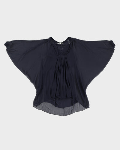 Diane Von Furstenberg Navy Silk Tunic - XS/S