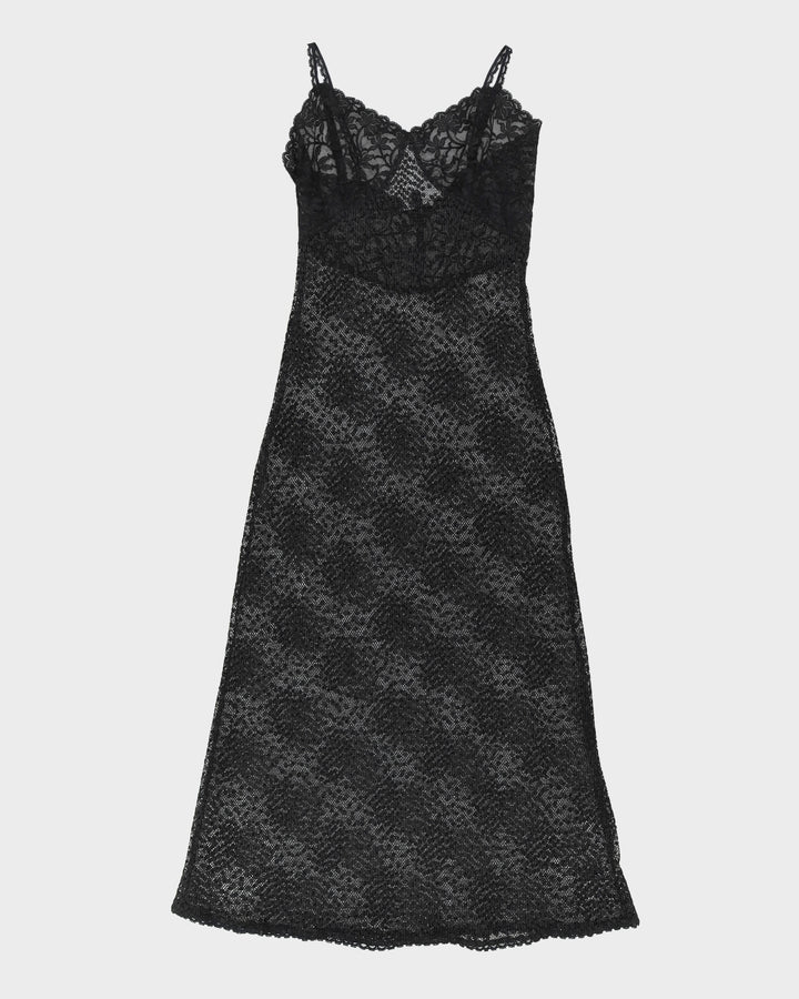 Betsey Johnson Black Lace Maxi Dress - M