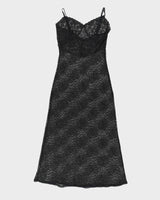 Betsey Johnson Black Lace Maxi Dress - M