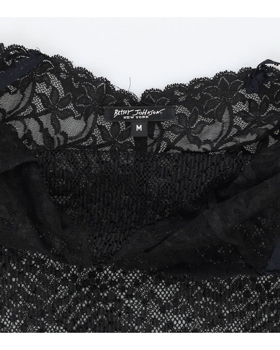 Betsey Johnson Black Lace Maxi Dress - M