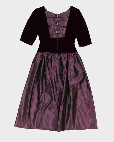 Vintage Purple Velvet Evening Dress - XS