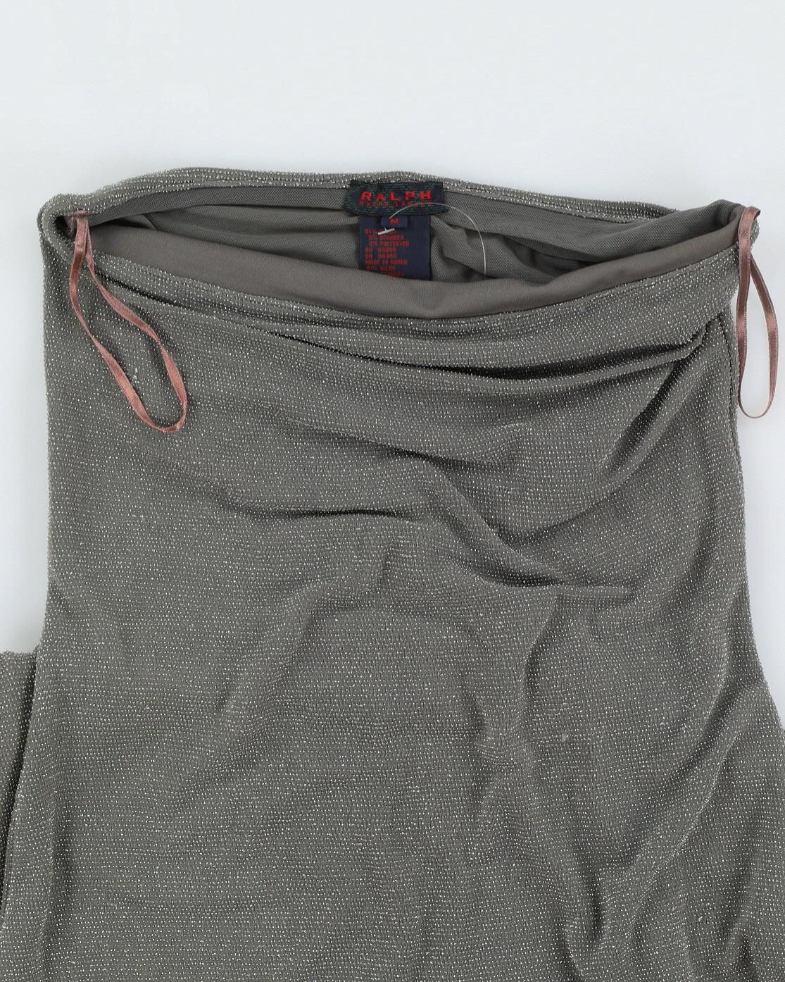 1990s Silver Ralph Lauren Evening Dress - S