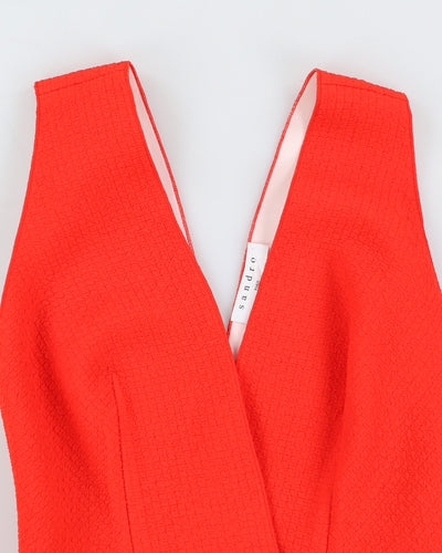 Red Sandro Peplum Dress - XS