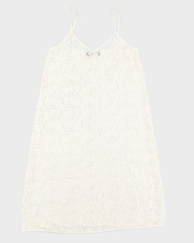 White Sheer Lace MaxMara Dress - S