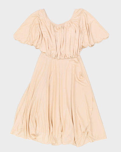 Cream Loose 80s Dress - S