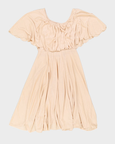 Cream Loose 80s Dress - S