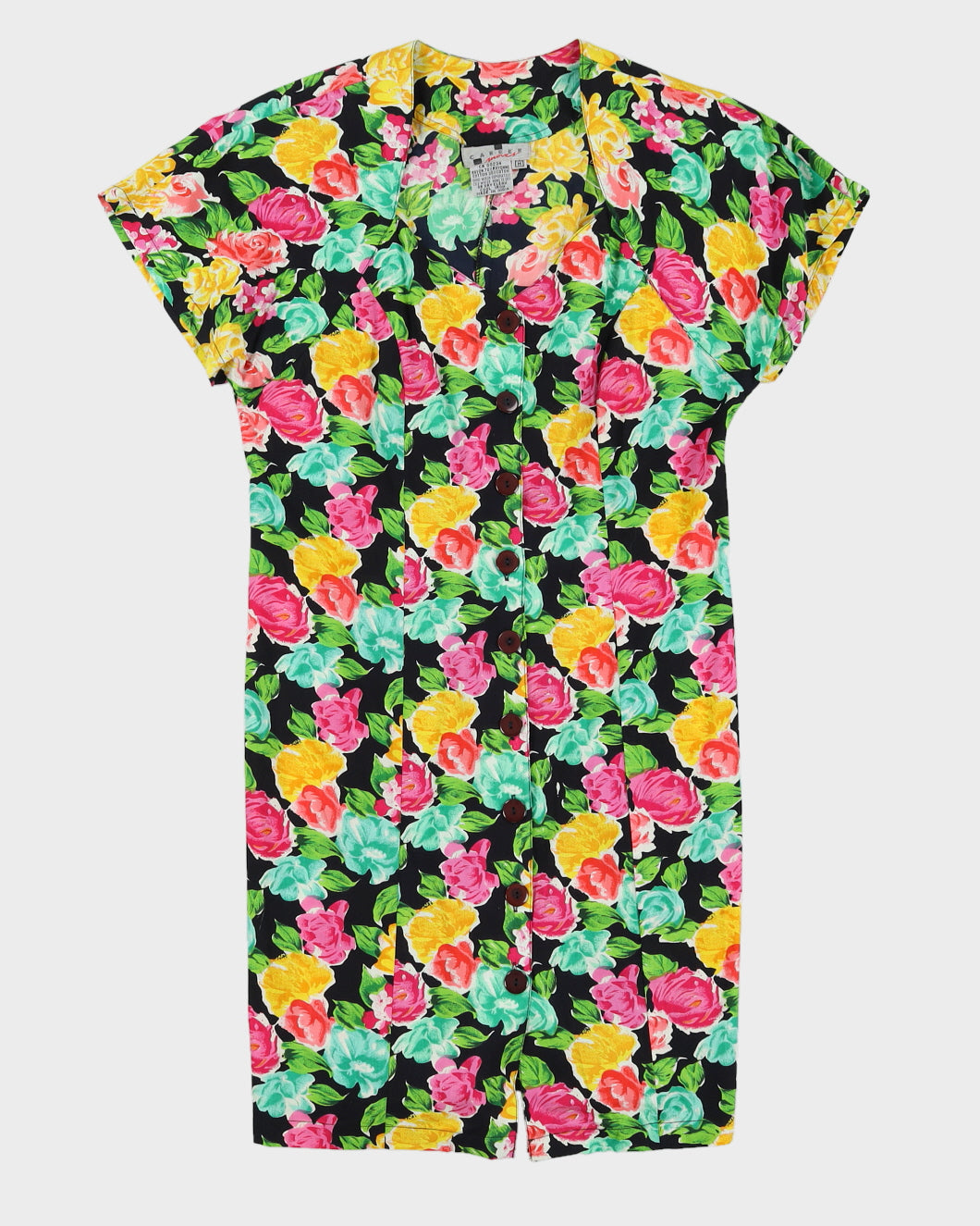 80s Floral Summer Dress - S