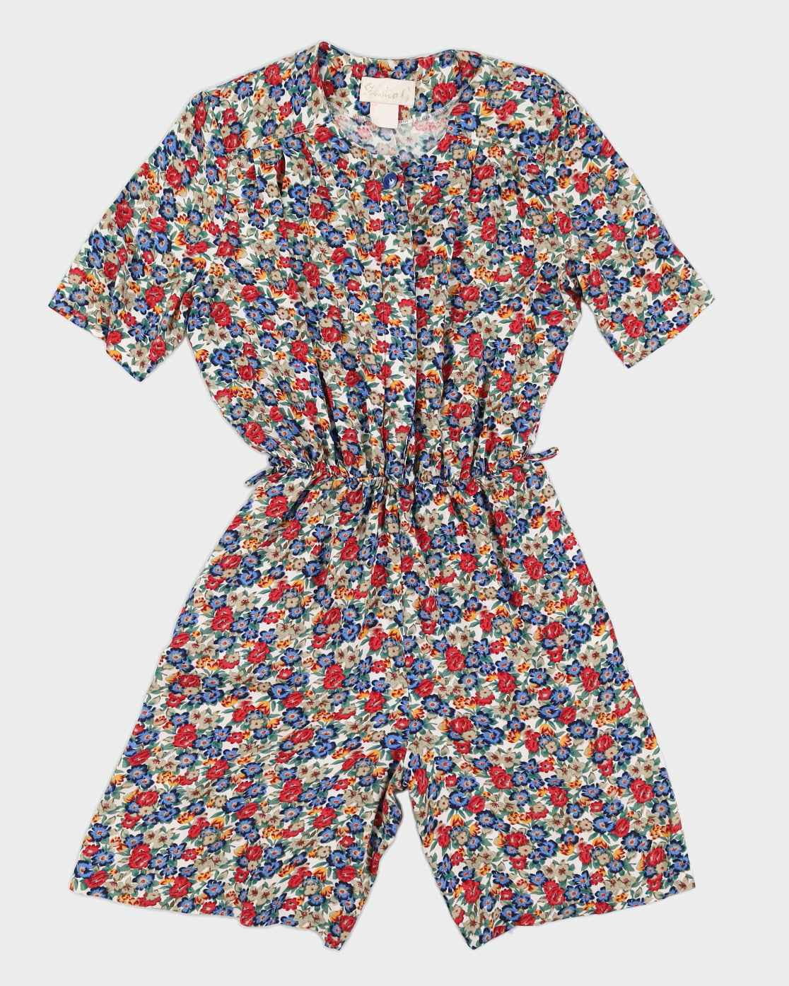 80s Floral Summer Dress - M