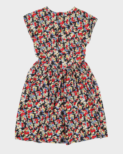 Floral Button Down 80s Dress - M