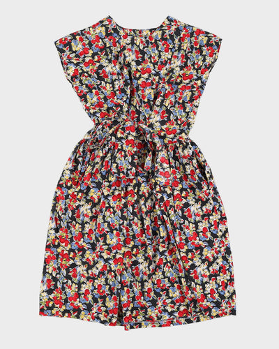 Floral Button Down 80s Dress - M