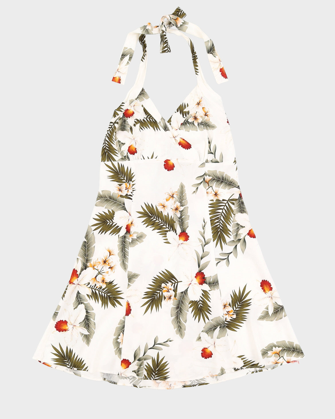 Vintage Floral Halter Neck Dress - XS