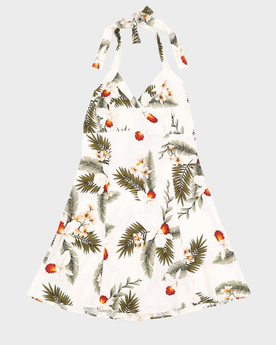 Vintage Floral Halter Neck Dress - XS