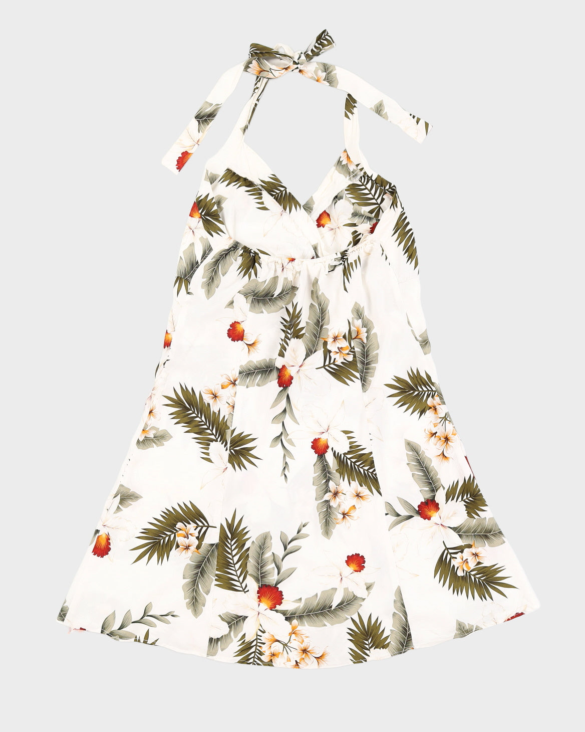 Vintage Floral Halter Neck Dress - XS