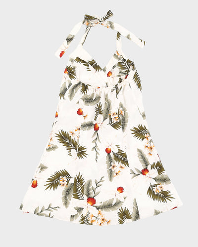 Vintage Floral Halter Neck Dress - XS