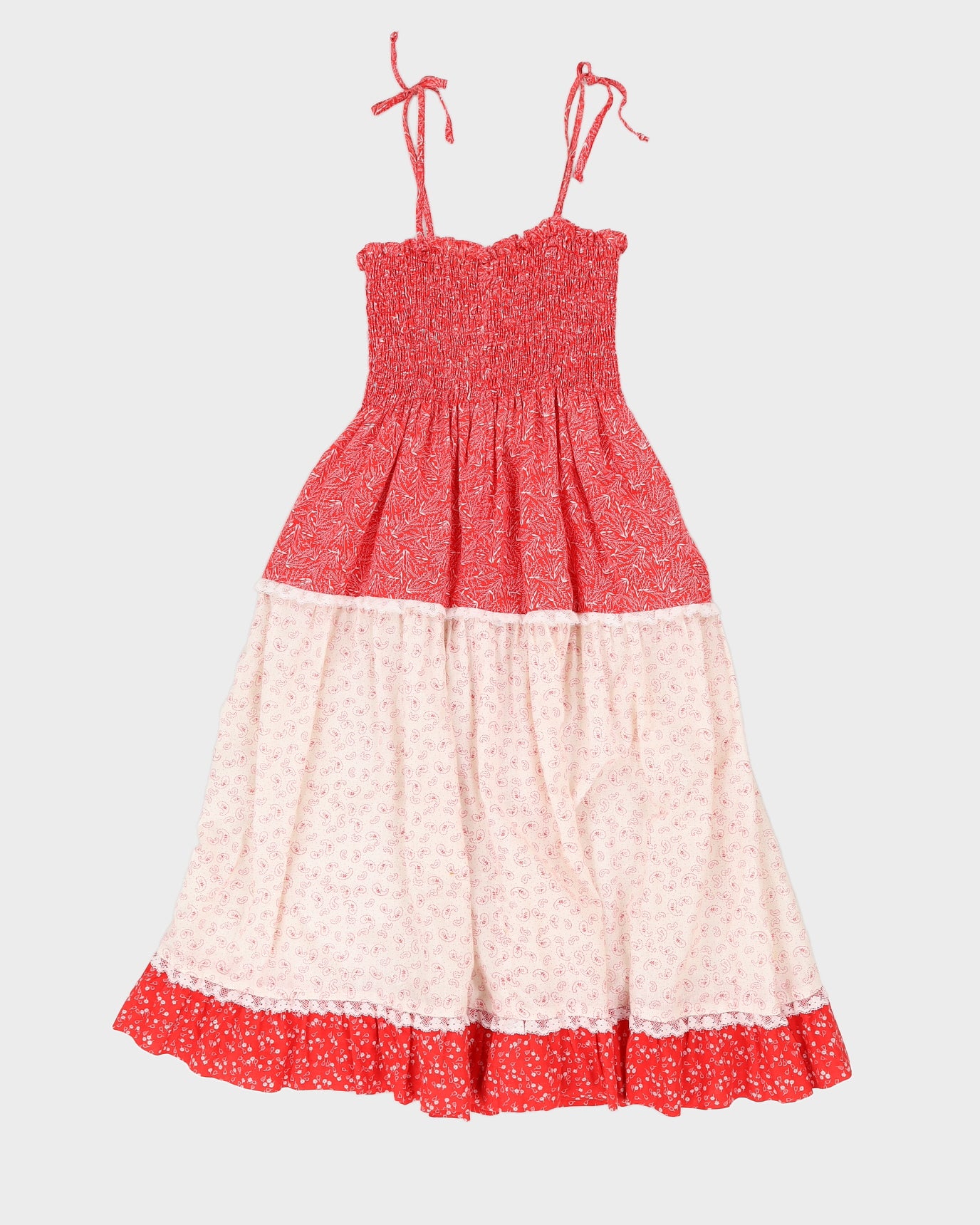 1970s Pacific Isle Patterned Dress - S