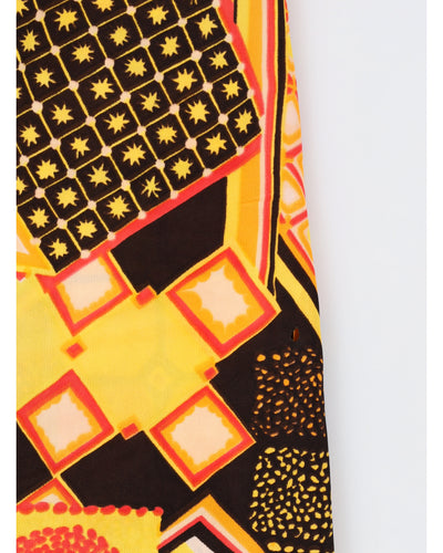Vintage 1970s Orange Patterned Maxi Dress - XS