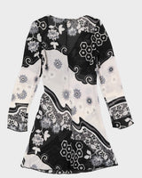 Y2K 00s Bebe Black &amp; White Floral Mini Dress - M