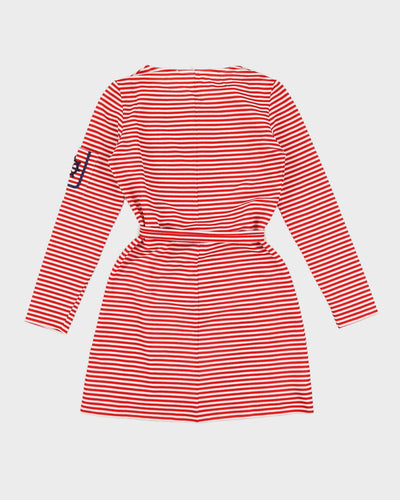 Vintage 70s Biba Red & White Stripe Dress - M