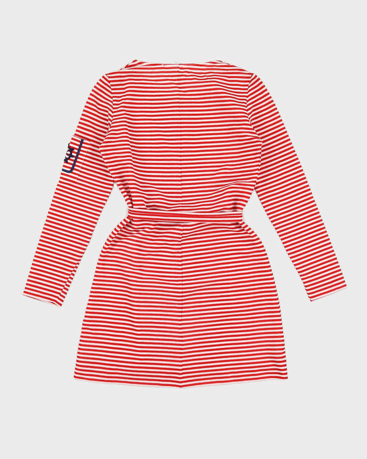 Vintage 70s Biba Red & White Stripe Dress - M