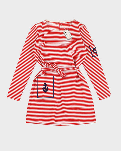 Vintage 70s Biba Red & White Stripe Dress - S