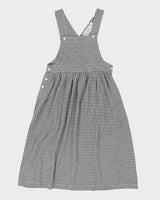 Vintage 90s Erika Blue Gingham Pinafore Dress - M