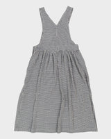 Vintage 90s Erika Blue Gingham Pinafore Dress - M