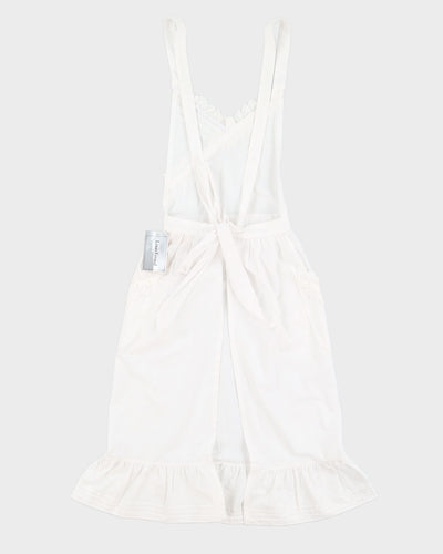 Vintage 70s Louis Feraurd White Broderie Apron Dress - XS/S