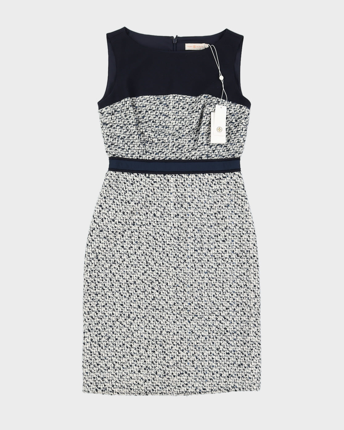 Tory Burch Navy & White Tweed Dress - M
