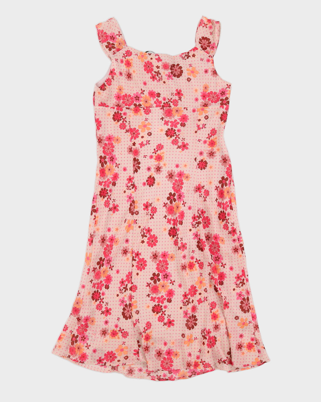 Y2K 00s Etam Pink Floral Midi Dress - M