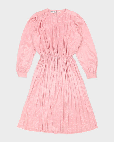 Vintage 70s In The Mood Pink Long Sleeve Dress - L