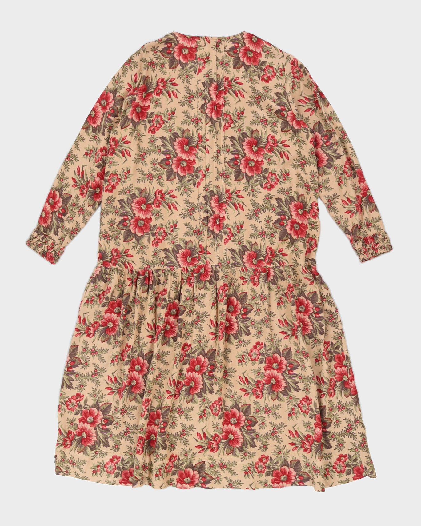 Vintage 80s April Cornell Oversize Floral Button Up Dress - M