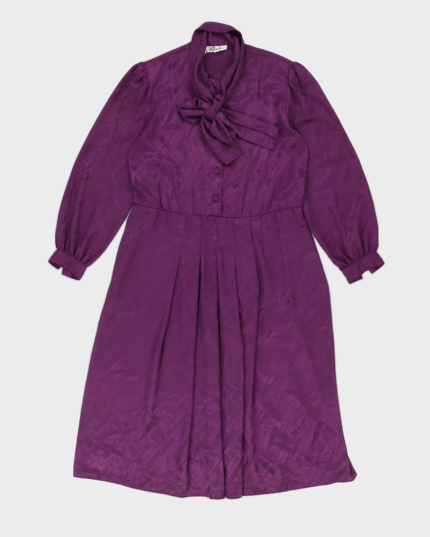 Vintage 70s Rouie Purple Button Up Dress - L